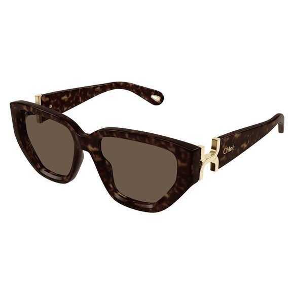 New CHLOE Havana Cat Eye CH0235S 002 Sunglasses Women - Picture 1 of 4